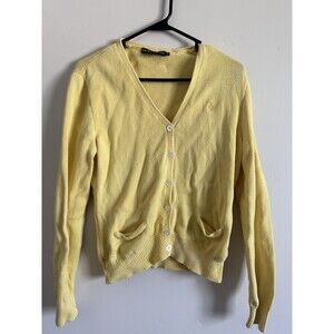 Ralph Lauren Yellow V-Neck Button Cardigan
